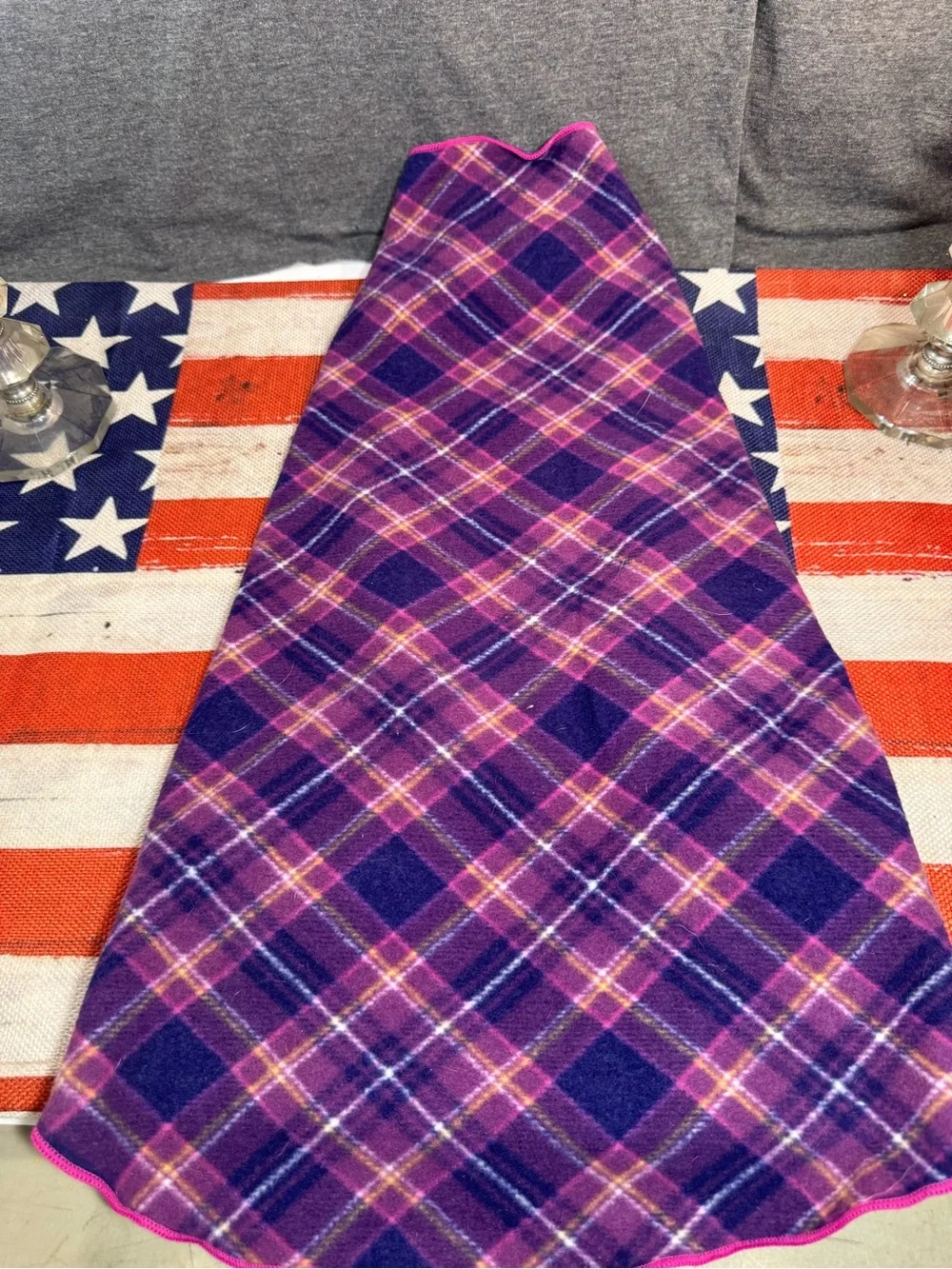 Plush Plaid Purple Dog Cape - Unbranded